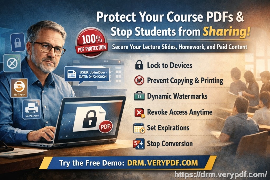 Prot&eacute;ger vos PDF &eacute;ducatifs : Emp&ecirc;chez les &eacute;tudiants de partager vos documents gr&acirc;ce &agrave; un verrouillage solide et des...