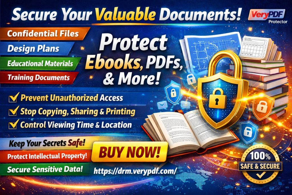 Como proteger materiais educacionais em PDF e evitar o compartilhamento n&atilde;o autorizado com o VeryPDF DRM...