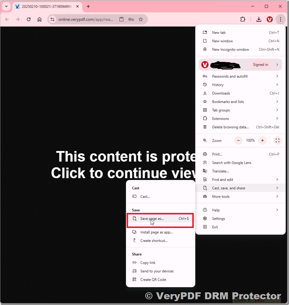 New Feature of VeryPDF DRM Protector: Enhanced Protection for PDF Content in Chrome with Text Encryption and Screen Capture Block