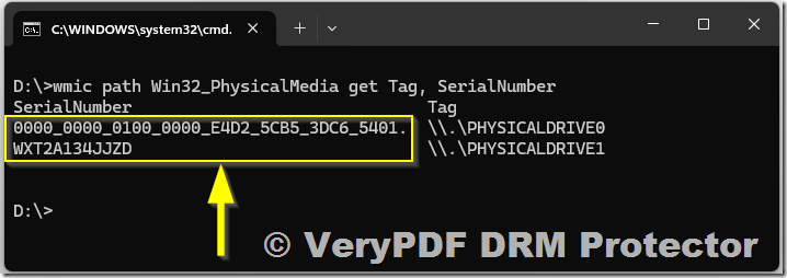 How to Secure and Lock PDF Files to IDE, SCSI, or USB Hard Drives Using WMIC Serial Numbers and VeryPDF DRM Protection