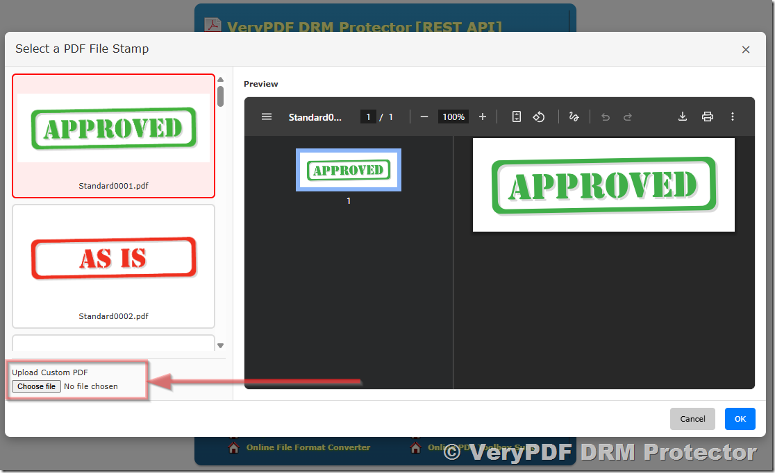 Import PDF as a Watermark with Transparency in VeryPDF DRM Protector Import PDF as a Watermark with Transparency in VeryPDF DRM Protector