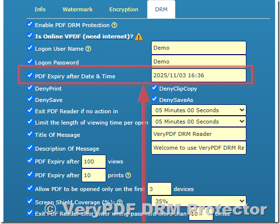 Create Expiring PDF Files Online: Time-Limited, DRM-Protected, and Secure Document Sharing with VeryPDF DRM Protector Create Expiring PDF Files Online: Time-Limited, DRM-Protected, and Secure Document Sharing with VeryPDF DRM Protector