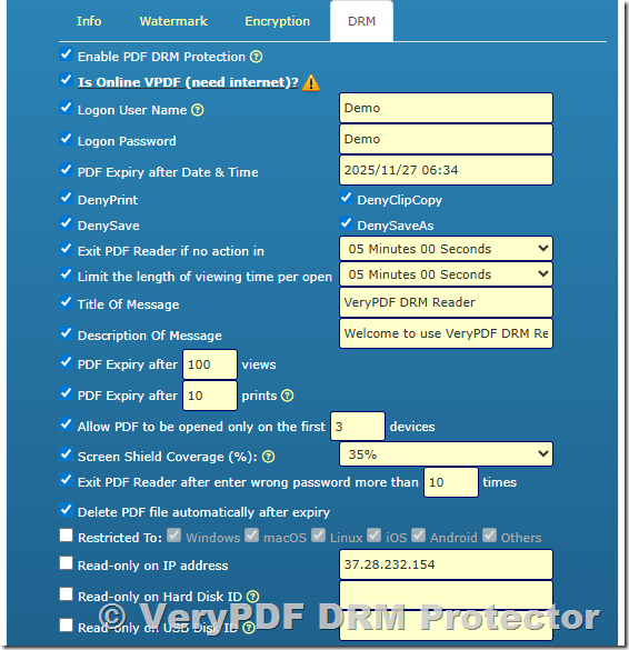 VeryPDF DRM Protector — Detailed Guide to Three Entry Points: Online DRM Protector, Admin Management Panel, and End-User Viewer