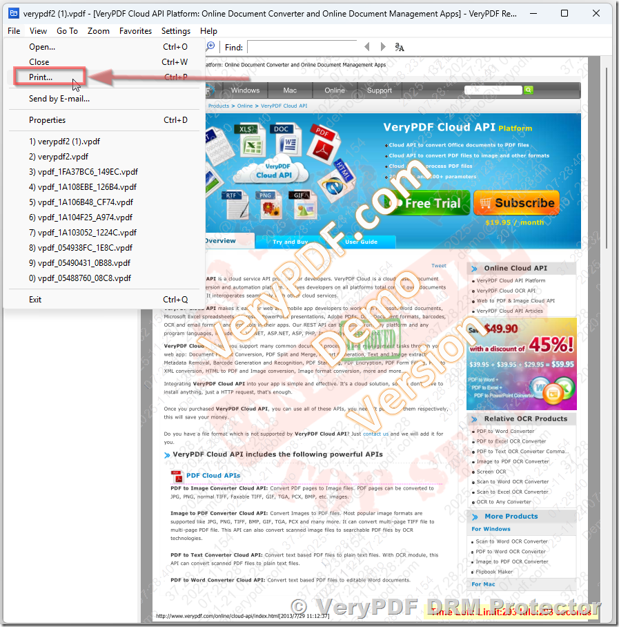 How to Fully Protect Your PDF Workbooks and Block Virtual Printers Using VeryPDF DRM Protector (Business Plan)