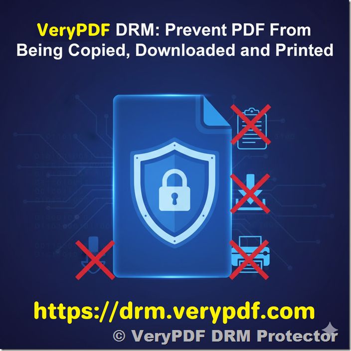 VeryPDF DRM: Prevent PDF From Being Copied, Downloaded, and Printed