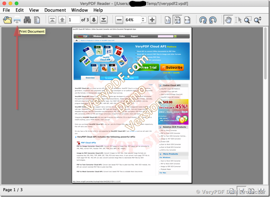 How to Print a DRM-Protected PDF with VeryPDF DRM Protector on macOS