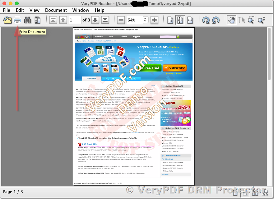 How to Print a DRM-Protected PDF with VeryPDF DRM Protector on macOS