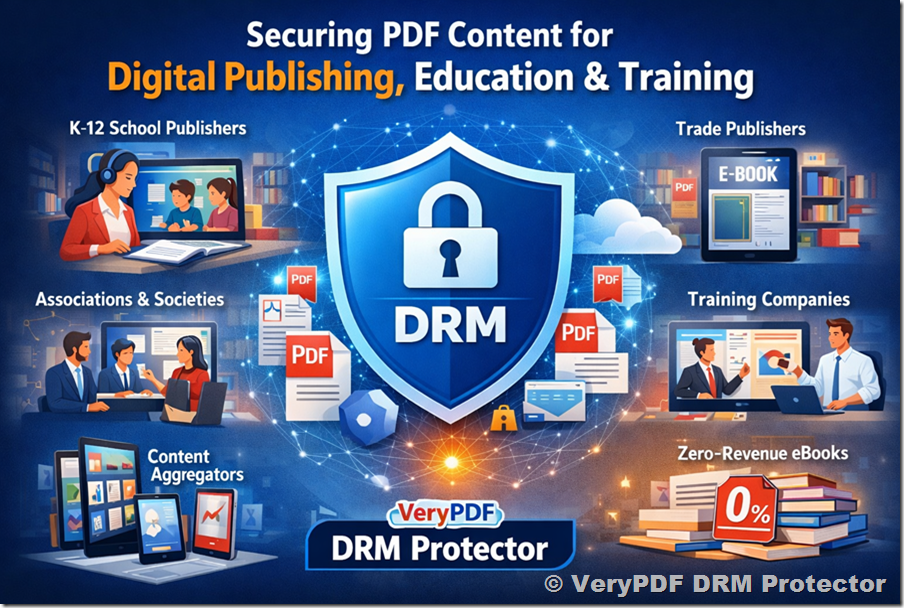 [Solution] How VeryPDF DRM Protector Secures PDFs for Digital Publishing, Education, and Training Industries