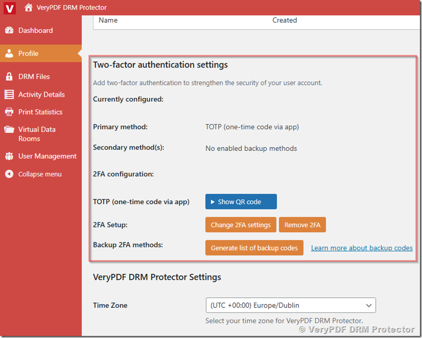 How to Enable Two-Factor Authentication on Your VeryPDF DRM Protector Account