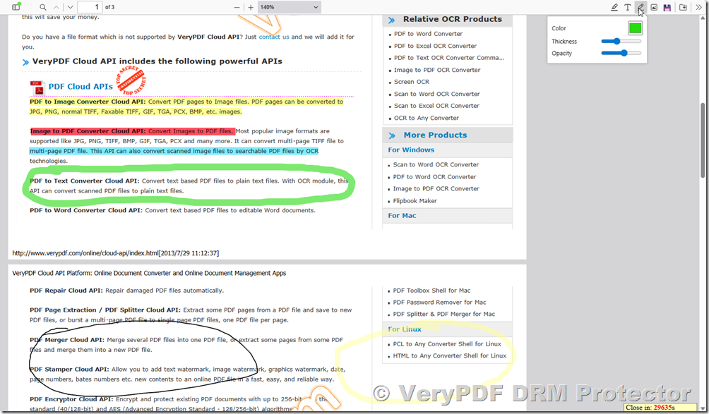 VeryPDF DRM Protector PDF Annotations: Secure, Annotate, Highlight, and Markup PDF Documents Online