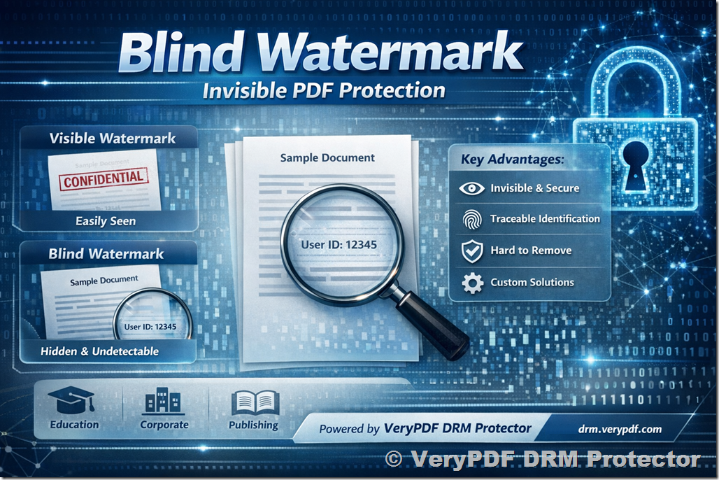 Introducing Blind Watermark in VeryPDF DRM Protector: Protect Your PDFs Like Never Before