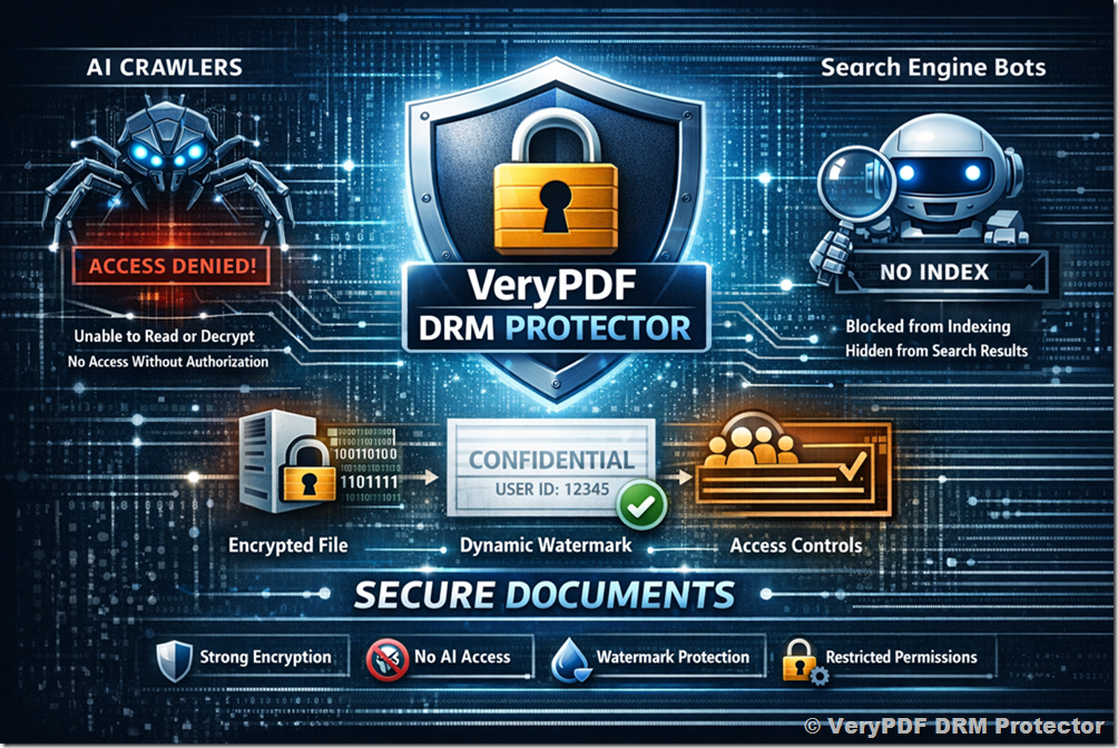 How VeryPDF DRM Protector Ensures Your Documents Are Safe from AI Crawlers and Search Engine Bots