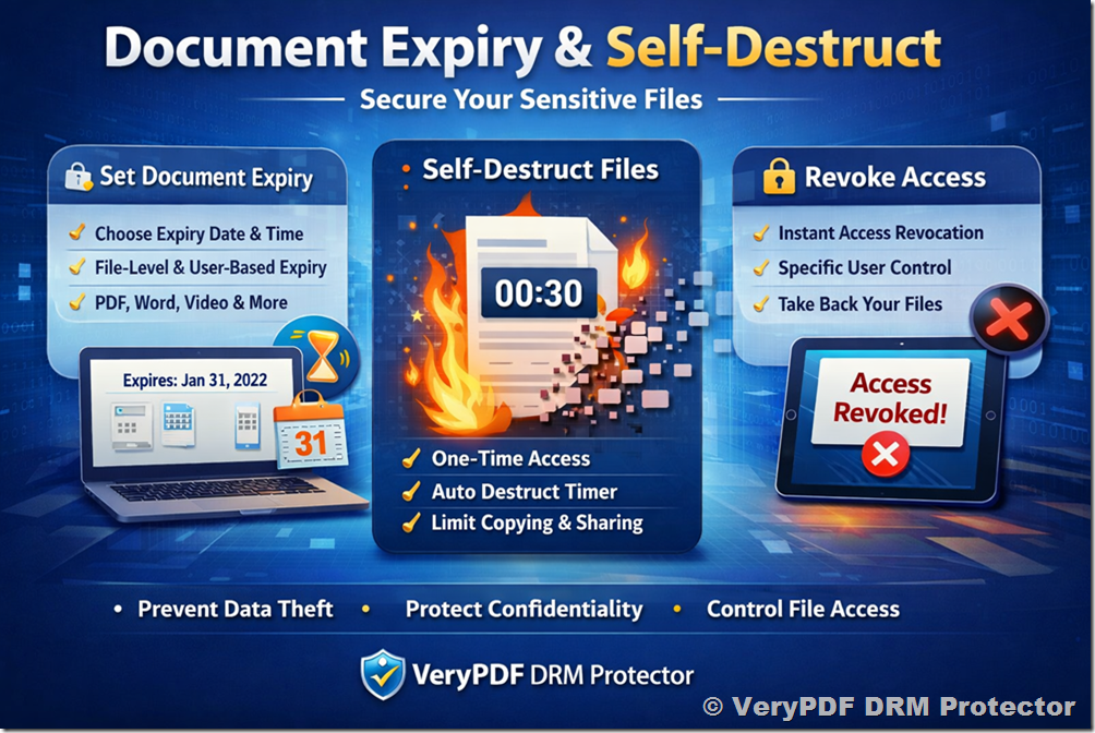 Document Expiry and Self-Destruct: Protect Your Sensitive Files with VeryPDF DRM Protector