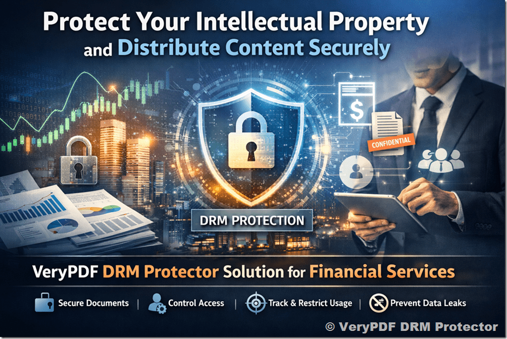 [Solution] VeryPDF DRM Protector Solution for the Financial Services Industry: Protect Digital Content, Secure Documents, and Prevent Unauthorized Sharing with VeryPDF DRM Protector