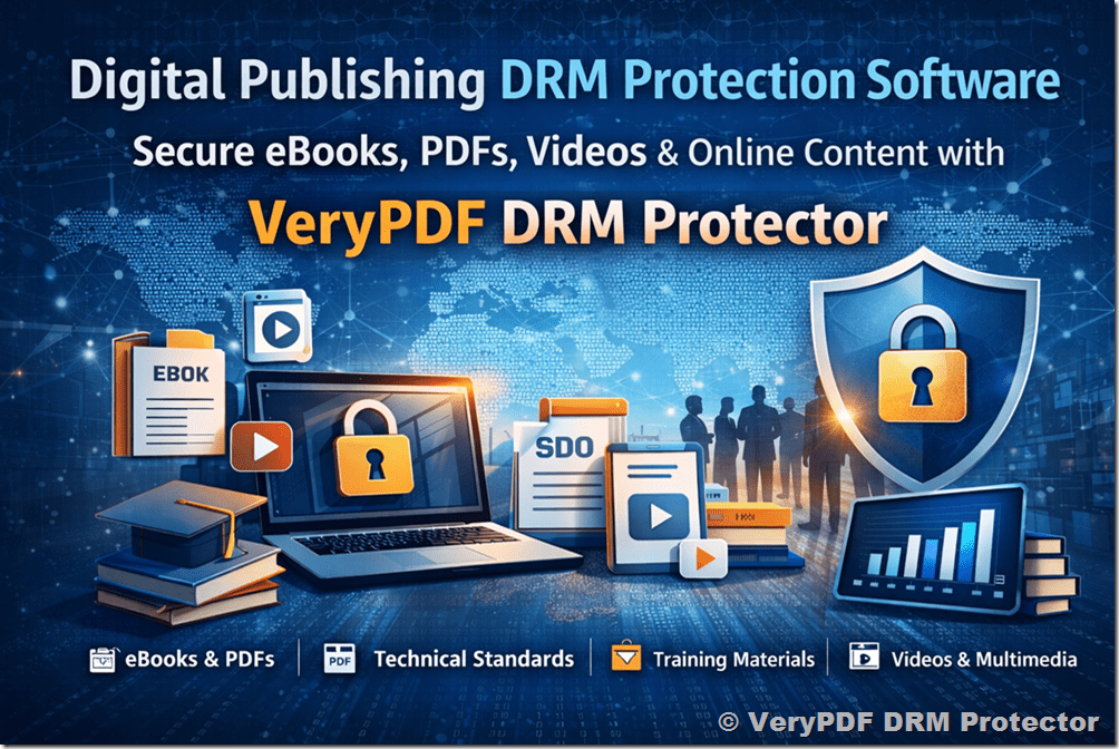 [Solution] Enterprise DRM Software for Digital Publishing: VeryPDF DRM Protector for eBooks, Standards, Training & Secure Content Distribution