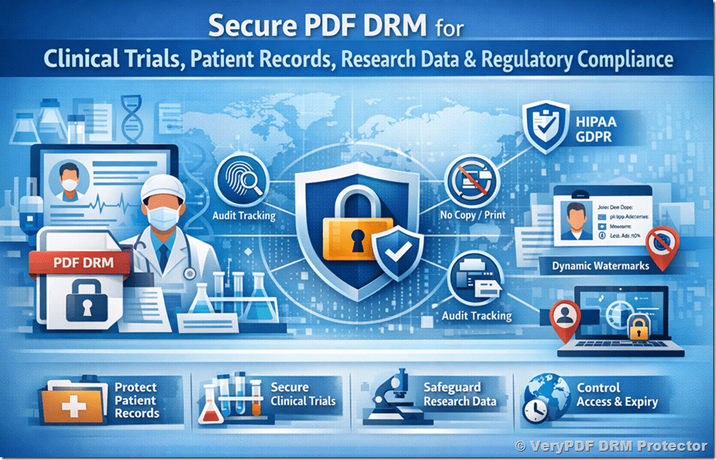 [Solution] VeryPDF DRM Protector for Clinical Trial Data & Healthcare & Life Sciences: Secure PDF DRM for Clinical Trials, Patient Records & Medical Data Protection