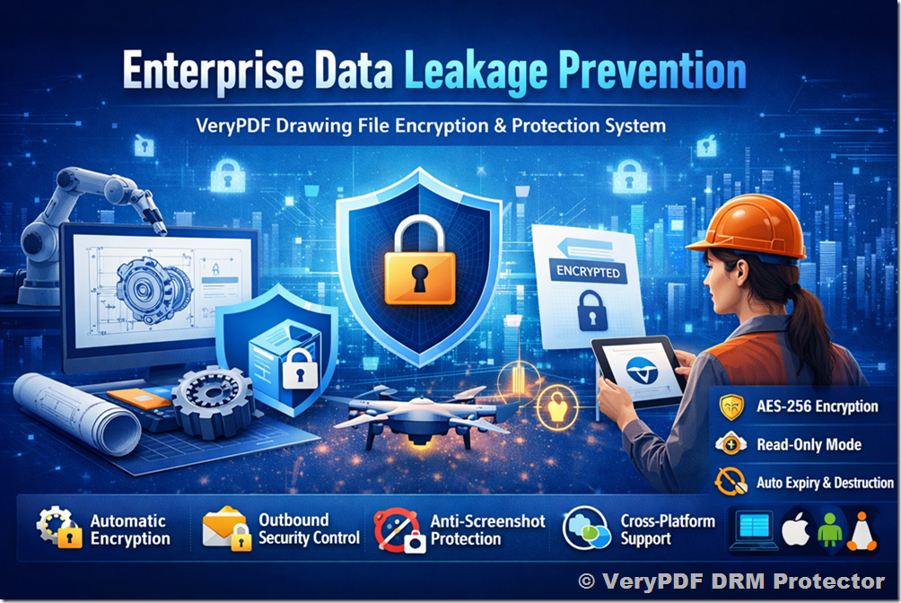 Enterprise Data Security & Leakage Prevention | VeryPDF Drawing File Encryption, CAD Protection & Document Security System