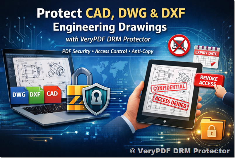 How to Protect CAD, DWG, and DXF Engineering Drawings with VeryPDF DRM Protector: PDF Security, Access Control, and Anti-Copy Protection