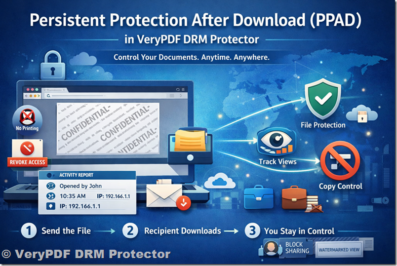 Persistent Protection After Download (PPAD) in VeryPDF DRM Protector: Stay in Control of Your Documents Anywhere