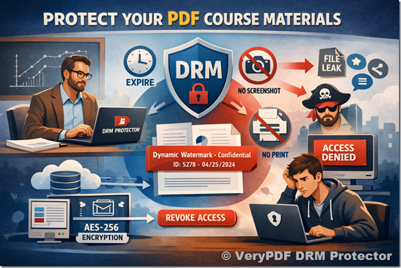 Stop Students from Sharing Your PDFs: Complete Guide to Protecting Course Materials with VeryPDF DRM Protector