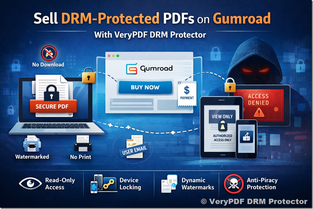 [Solution] How to Sell Your PDF Publications on Gumroad While Protecting Against Unauthorized Distribution Using VeryPDF DRM Protector