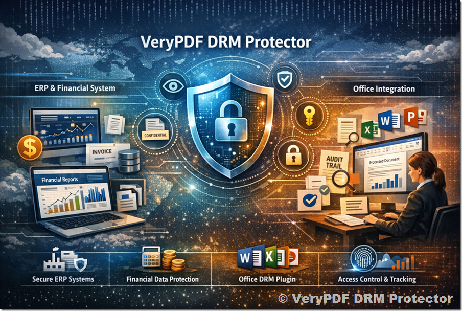 [Solution] Embedding DRM into Enterprise Software: How VeryPDF DRM Protector Enhances ERP, Financial Systems, and Office Workflows