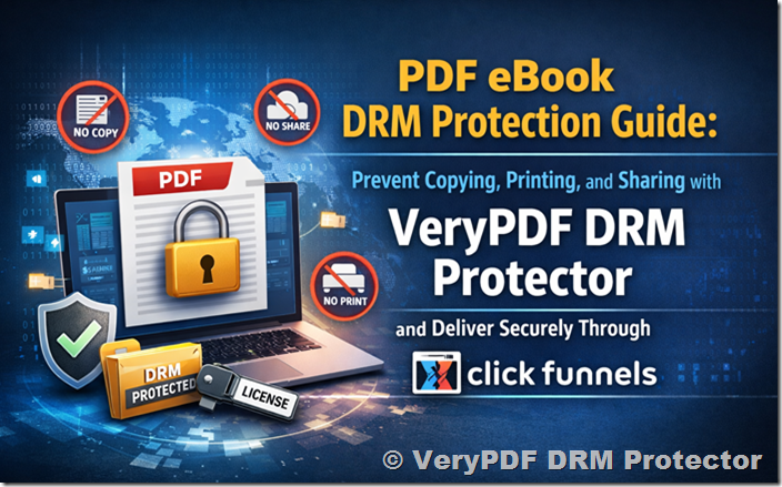 [Solution] How to Prevent PDF eBook Copying and Sharing with VeryPDF DRM Protector and Sell Securely via ClickFunnels