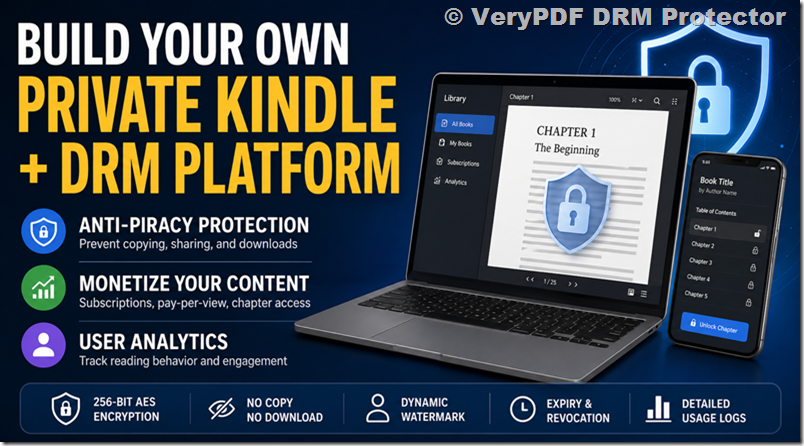 [Solution] Build Your Own DRM-Protected eBook Platform (Private Kindle System + DRM Protection) for Monetization and Anti-Piracy Using VeryPDF