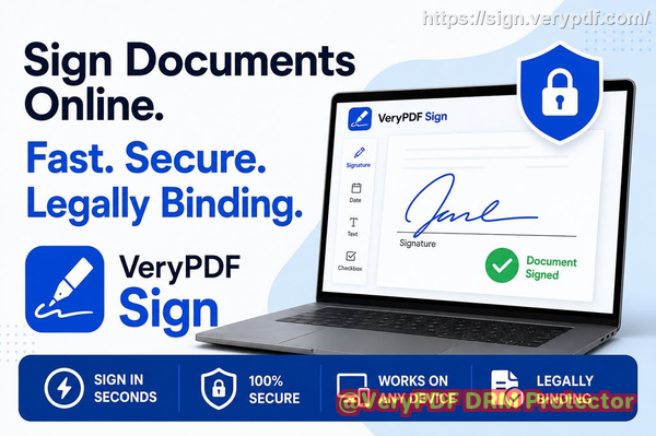 Best electronic signature software for remote teams using VeryPDF Sign to eliminate printing scanning and accelerate contract workflows with secure cloud signing