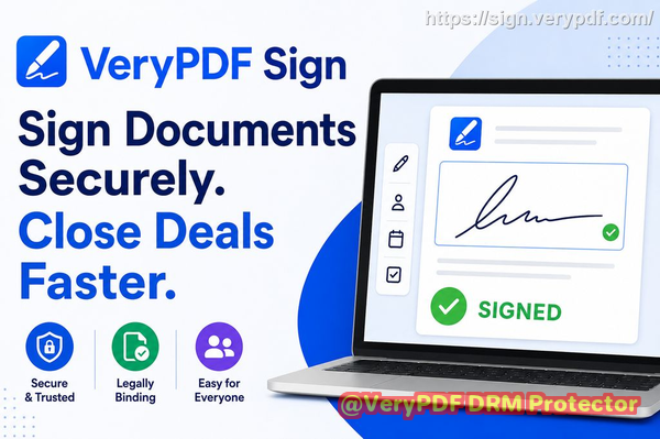 Best HelloSign alternative VeryPDF Sign for freelancers needing simple browser based contract signing platform with no installation required and fast setup