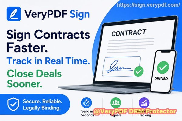 Best SignNow competitor VeryPDF Sign for SMEs needing affordable browser based electronic signature platform with batch signing and workflow automation