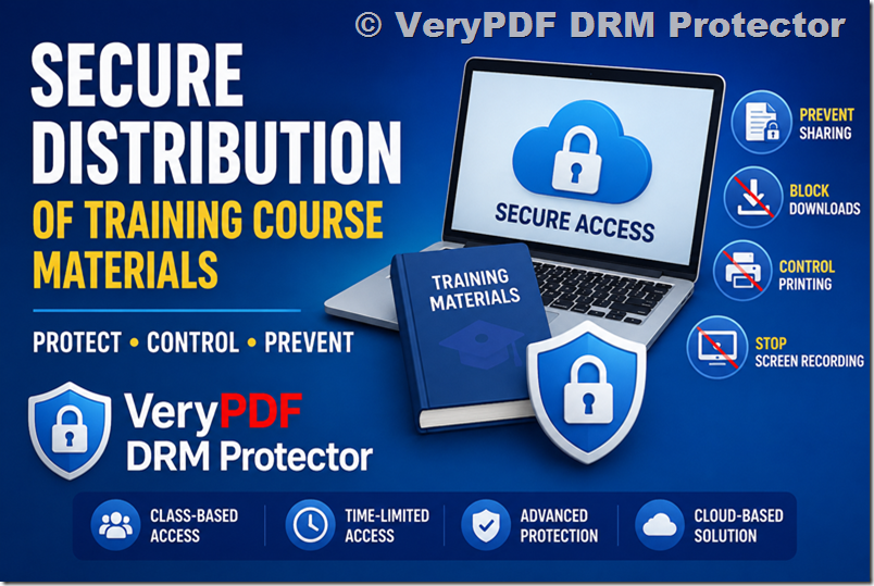 Secure Distribution of Training Course Materials for training-course creator and instructor Using VeryPDF Cloud DRM