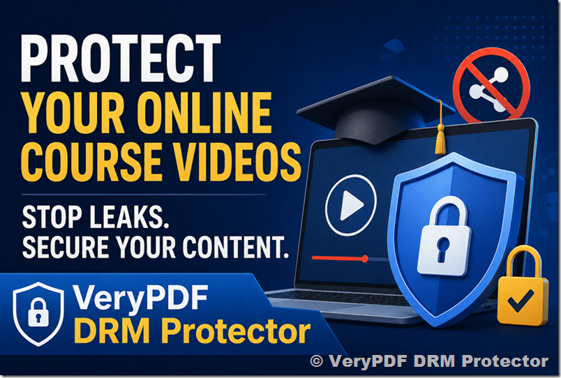 [Solution] How to Protect Online Course Videos from Students Leaking Content on Telegram and Other Platforms Using DRM Protection (VeryPDF DRM Protector Secure Digital Rights Management Solution for Educators)