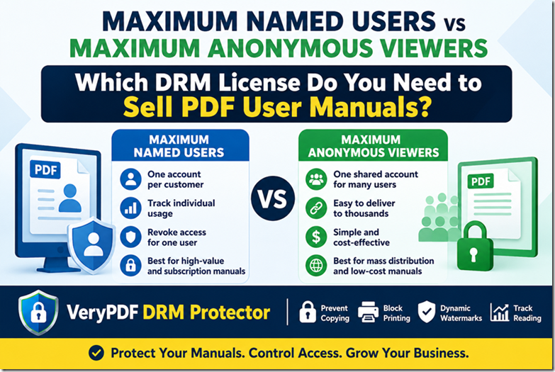 Maximum Named Users vs Maximum Anonymous Viewers: Which DRM License Do You Need to Sell PDF User Manuals?