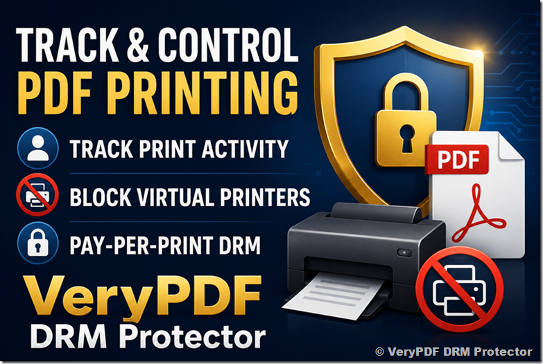 PDF Print Tracking, Virtual Printer Blocking, and Pay-Per-Print by DRM Control