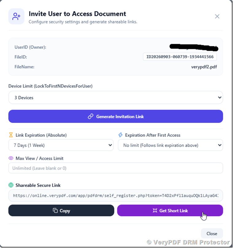 How to Use the Invite User Function to Securely Share PDFs with Expiring Links and Device Limits